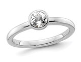3/5 Carat (ctw) White Topaz Solitaire Ring in Sterling Silver